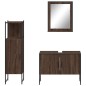 vidaXL Set de muebles de baño 3 pzas madera contrachapada roble marrón vidaXL Set de muebles de baño 3 pzas madera contrachapada roble marrón