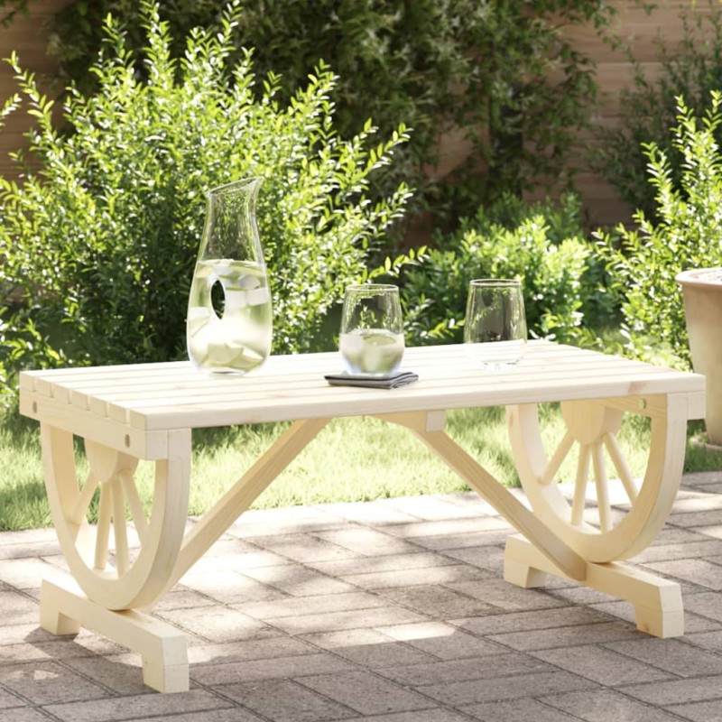 vidaXL Mesa de centro de jardín madera maciza abeto 90x50x40 cm vidaXL Mesa de centro de jardín madera maciza abeto 90x50x40 cm