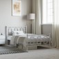 vidaXL Estructura cama metal cabecero y estribo blanca 100x190 cm
