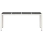 vidaXL Mesa de jardín superficie de vidrio ratán PE blanco 190x90x75cm vidaXL Mesa de jardín superficie de vidrio ratán PE blanco 190x90x75cm