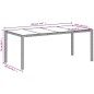 vidaXL Mesa de jardín superficie de vidrio ratán PE blanco 190x90x75cm vidaXL Mesa de jardín superficie de vidrio ratán PE blanco 190x90x75cm