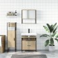 vidaXL Set de muebles de baño 3 pzas madera contrachapada roble Sonoma vidaXL Set de muebles de baño 3 pzas madera contrachapada roble Sonoma