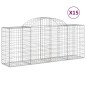 vidaXL Cestas de gaviones 15 uds forma de arco hierro 200x50x80/100 cm vidaXL Cestas de gaviones 15 uds forma de arco hierro 200x50x80/100 cm