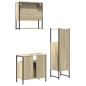 vidaXL Set de muebles de baño 3 pzas madera contrachapada roble Sonoma vidaXL Set de muebles de baño 3 pzas madera contrachapada roble Sonoma