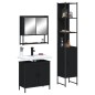 vidaXL Juego de muebles de baño 3 pzas madera contrachapada negro vidaXL Juego de muebles de baño 3 pzas madera contrachapada negro