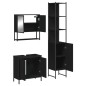 vidaXL Juego de muebles de baño 3 pzas madera contrachapada negro vidaXL Juego de muebles de baño 3 pzas madera contrachapada negro