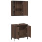vidaXL Set de muebles baño 2 pzas madera contrachapada marrón roble vidaXL Set de muebles baño 2 pzas madera contrachapada marrón roble