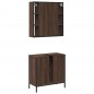 vidaXL Set de muebles baño 2 pzas madera contrachapada marrón roble vidaXL Set de muebles baño 2 pzas madera contrachapada marrón roble