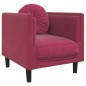 vidaXL Sillón con cojín terciopelo rojo tinto vidaXL Sillón con cojín terciopelo rojo tinto