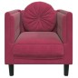 vidaXL Sillón con cojín terciopelo rojo tinto vidaXL Sillón con cojín terciopelo rojo tinto