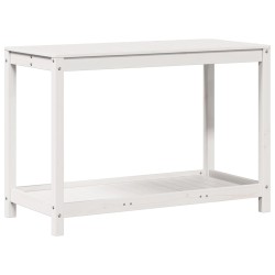 vidaXL Mesa de plantación con estante madera pino blanco 108x50x75 cm