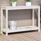 vidaXL Mesa de plantación con estante madera pino blanco 108x35x75 cm