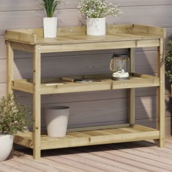 vidaXL Mesa plantación con estantes madera impregnada 108x45x86,5 cm