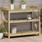 vidaXL Mesa plantación con estantes madera impregnada 108x45x86,5 cm