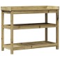 vidaXL Mesa plantación con estantes madera impregnada 108x45x86,5 cm