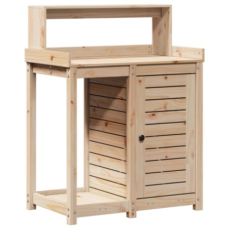 vidaXL Mesa de plantación con estantes madera pino 82,5x50x109,5 cm