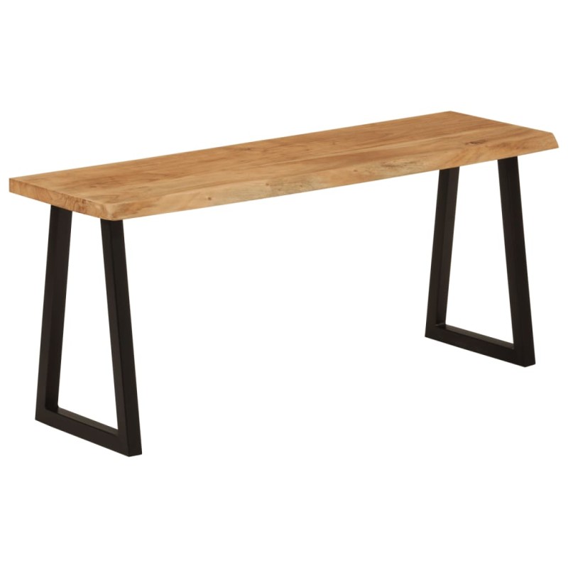 vidaXL Banco con borde natural de madera de acacia maciza 105 cm vidaXL Banco con borde natural de madera de acacia maciza 105 cm