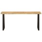 vidaXL Banco con borde natural de madera de mango maciza 105 cm