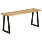 vidaXL Banco con borde natural de madera de mango maciza 105 cm