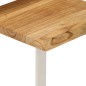 vidaXL Set de 3 mesas apilables con borde natural madera maciza acacia vidaXL Set de 3 mesas apilables con borde natural madera maciza acacia