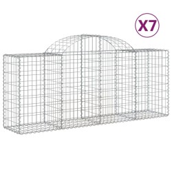 vidaXL Cestas de gaviones 7 uds forma de arco hierro 200x50x80/100 cm