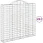 vidaXL Cestas gaviones 12 uds forma de arco hierro 200x50x180/200 cm