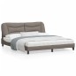 vidaXL Estructura de cama con luces LED tela gris taupe 180x200 cm vidaXL Estructura de cama con luces LED tela gris taupe 180x200 cm