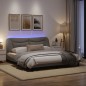 vidaXL Estructura de cama con luces LED tela gris taupe 180x200 cm vidaXL Estructura de cama con luces LED tela gris taupe 180x200 cm