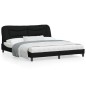 vidaXL Estructura de cama con luces LED tela negro 180x200 cm vidaXL Estructura de cama con luces LED tela negro 180x200 cm