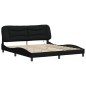 vidaXL Estructura de cama con luces LED tela negro 180x200 cm vidaXL Estructura de cama con luces LED tela negro 180x200 cm