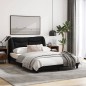 vidaXL Estructura de cama con luces LED tela negro 140x190 cm vidaXL Estructura de cama con luces LED tela negro 140x190 cm