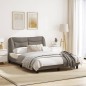 vidaXL Estructura de cama con luces LED tela gris taupe 140x190 cm vidaXL Estructura de cama con luces LED tela gris taupe 140x190 cm