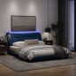 vidaXL Estructura de cama con luces LED tela azul 160x200 cm