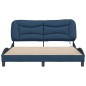 vidaXL Estructura de cama con luces LED tela azul 160x200 cm