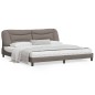 vidaXL Estructura de cama con luces LED tela gris taupe 200x200 cm vidaXL Estructura de cama con luces LED tela gris taupe 200x200 cm