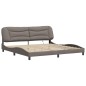 vidaXL Estructura de cama con luces LED tela gris taupe 200x200 cm vidaXL Estructura de cama con luces LED tela gris taupe 200x200 cm