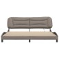 vidaXL Estructura de cama con luces LED tela gris taupe 200x200 cm vidaXL Estructura de cama con luces LED tela gris taupe 200x200 cm
