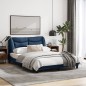 vidaXL Estructura de cama con luces LED tela azul 140x190 cm
