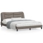 vidaXL Estructura de cama con luces LED tela gris taupe 160x200 cm vidaXL Estructura de cama con luces LED tela gris taupe 160x200 cm