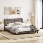 vidaXL Estructura de cama con luces LED tela gris taupe 160x200 cm vidaXL Estructura de cama con luces LED tela gris taupe 160x200 cm