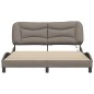 vidaXL Estructura de cama con luces LED tela gris taupe 160x200 cm vidaXL Estructura de cama con luces LED tela gris taupe 160x200 cm