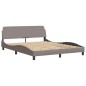 vidaXL Estructura de cama con luces LED tela gris taupe 160x200 cm vidaXL Estructura de cama con luces LED tela gris taupe 160x200 cm