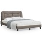 vidaXL Estructura de cama con luces LED tela gris taupe 140x200 cm vidaXL Estructura de cama con luces LED tela gris taupe 140x200 cm
