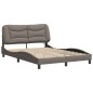 vidaXL Estructura de cama con luces LED tela gris taupe 140x200 cm vidaXL Estructura de cama con luces LED tela gris taupe 140x200 cm