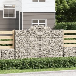 vidaXL Cestas gaviones 25 uds forma de arco hierro 200x50x140/160 cm