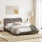 vidaXL Estructura de cama con luces LED tela gris taupe 140x200 cm vidaXL Estructura de cama con luces LED tela gris taupe 140x200 cm
