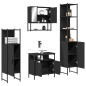 vidaXL Juego de muebles de baño 4 pzas madera contrachapada negro vidaXL Juego de muebles de baño 4 pzas madera contrachapada negro