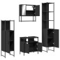vidaXL Juego de muebles de baño 4 pzas madera contrachapada negro vidaXL Juego de muebles de baño 4 pzas madera contrachapada negro
