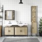 vidaXL Juego de muebles de baño 4 pzas madera ingeniería roble Sonoma vidaXL Juego de muebles de baño 4 pzas madera ingeniería roble Sonoma