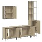 vidaXL Juego de muebles de baño 4 pzas madera ingeniería roble Sonoma vidaXL Juego de muebles de baño 4 pzas madera ingeniería roble Sonoma
